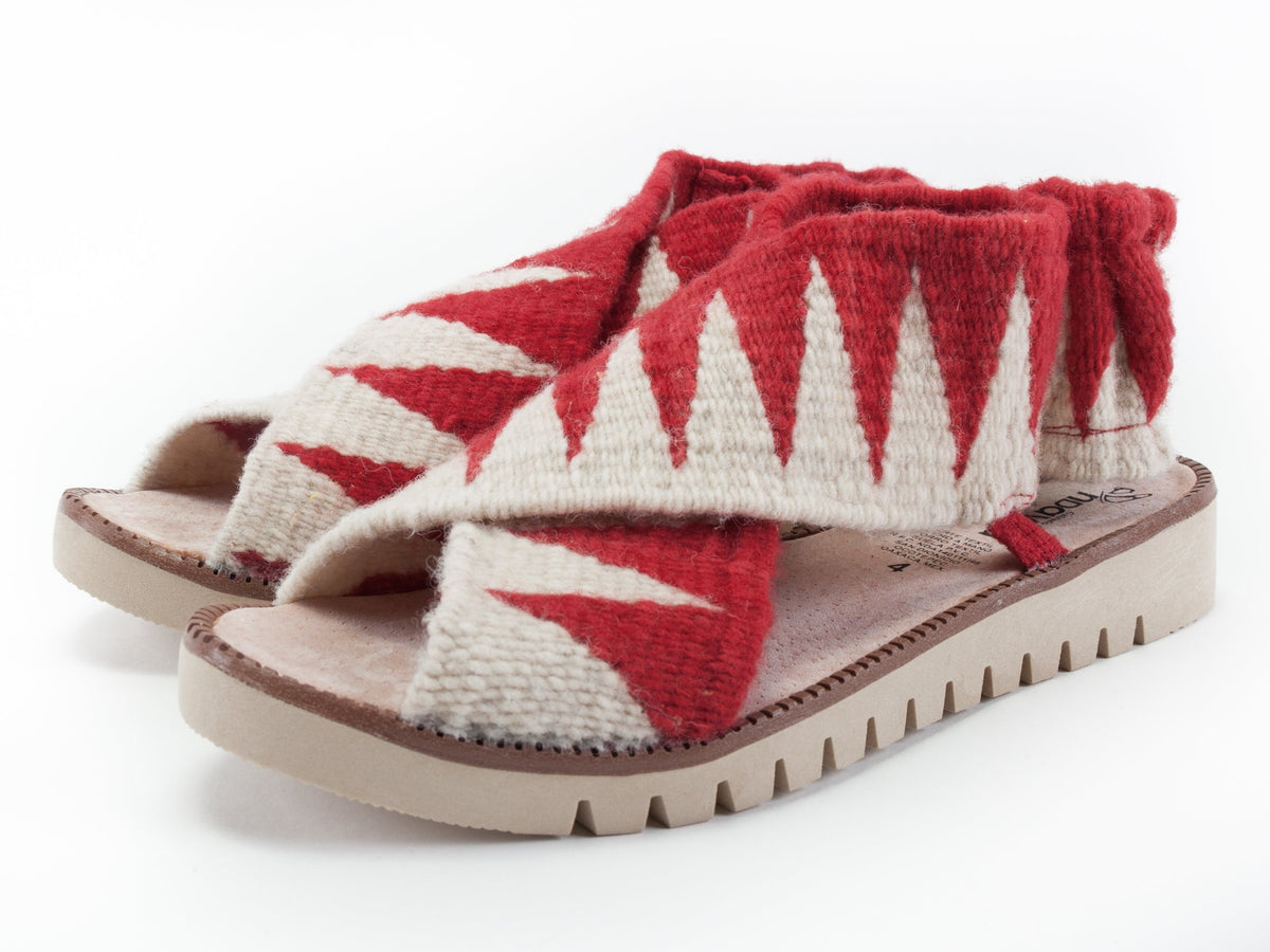 Botin de Lana Plataforma Sierra (Rojo/Blanco) – DAVA Artesanal