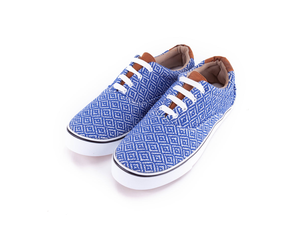 Tenis de Telar Agujetas Dia Nublado (Azul/Blanco) – DAVA