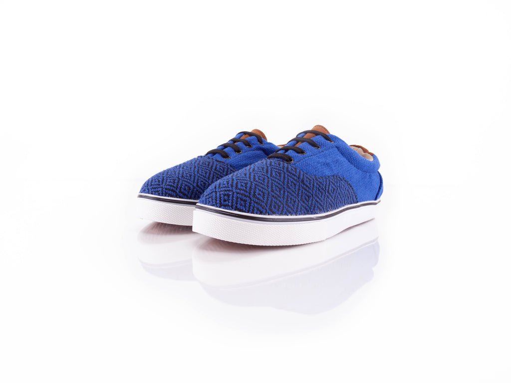 Tenis de Telar Agujetas Nubes (Azul/Negro) – DAVA Artesanal