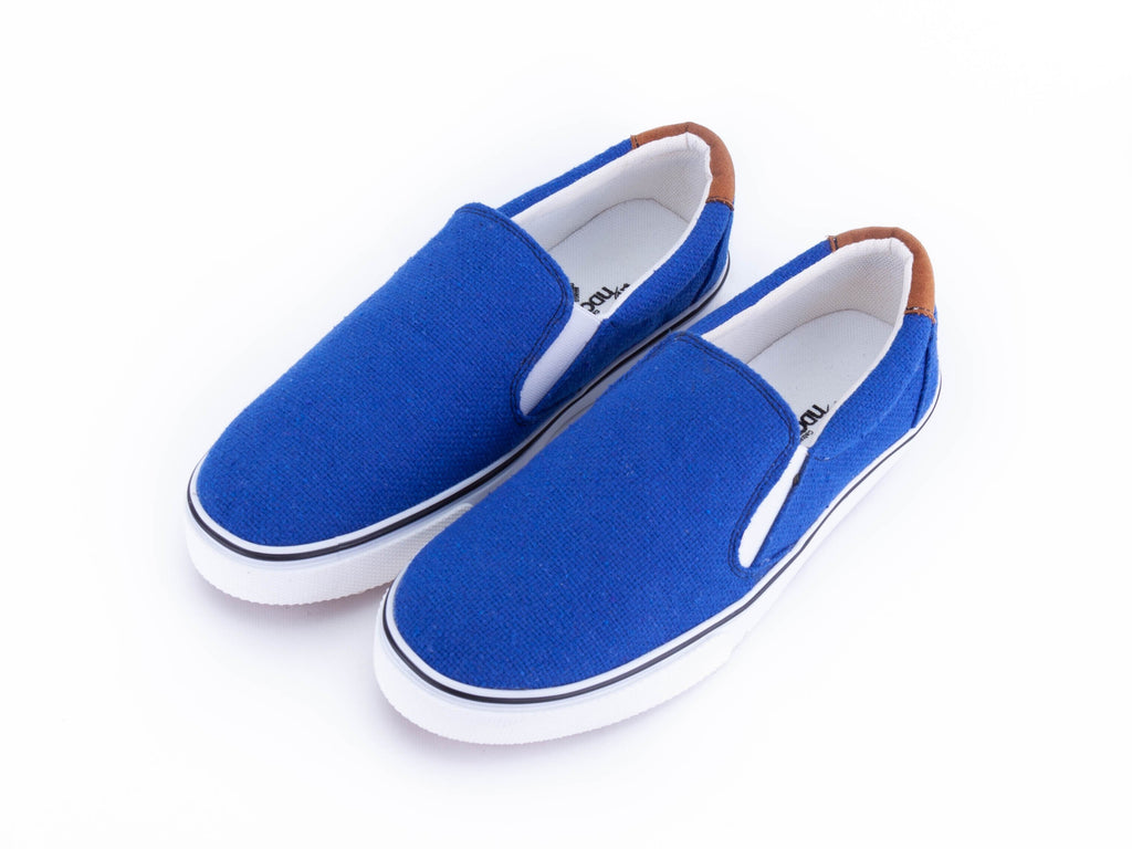 Tenis de Telar Slip On Liso (Azul) – DAVA Artesanal Mexico
